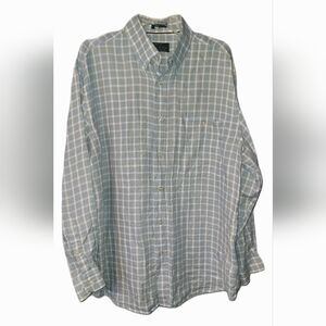 Orvis Men's Shirt XL Linen Plaid Resortwear Business Casual Quiet Luxury